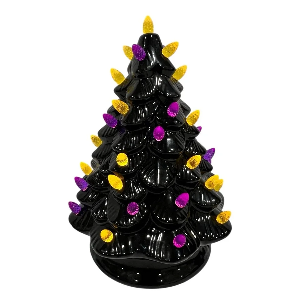 Halloween Ceramic Tree Haunted Black 9.5